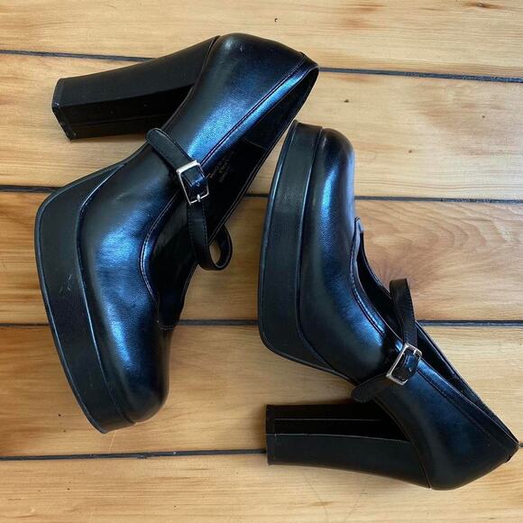 Vintage Y2K 2000s Bongo Platform Mary Jane Heels Size 7.5 - Picture 1 of 5